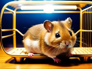 Un hamster dans sa cage